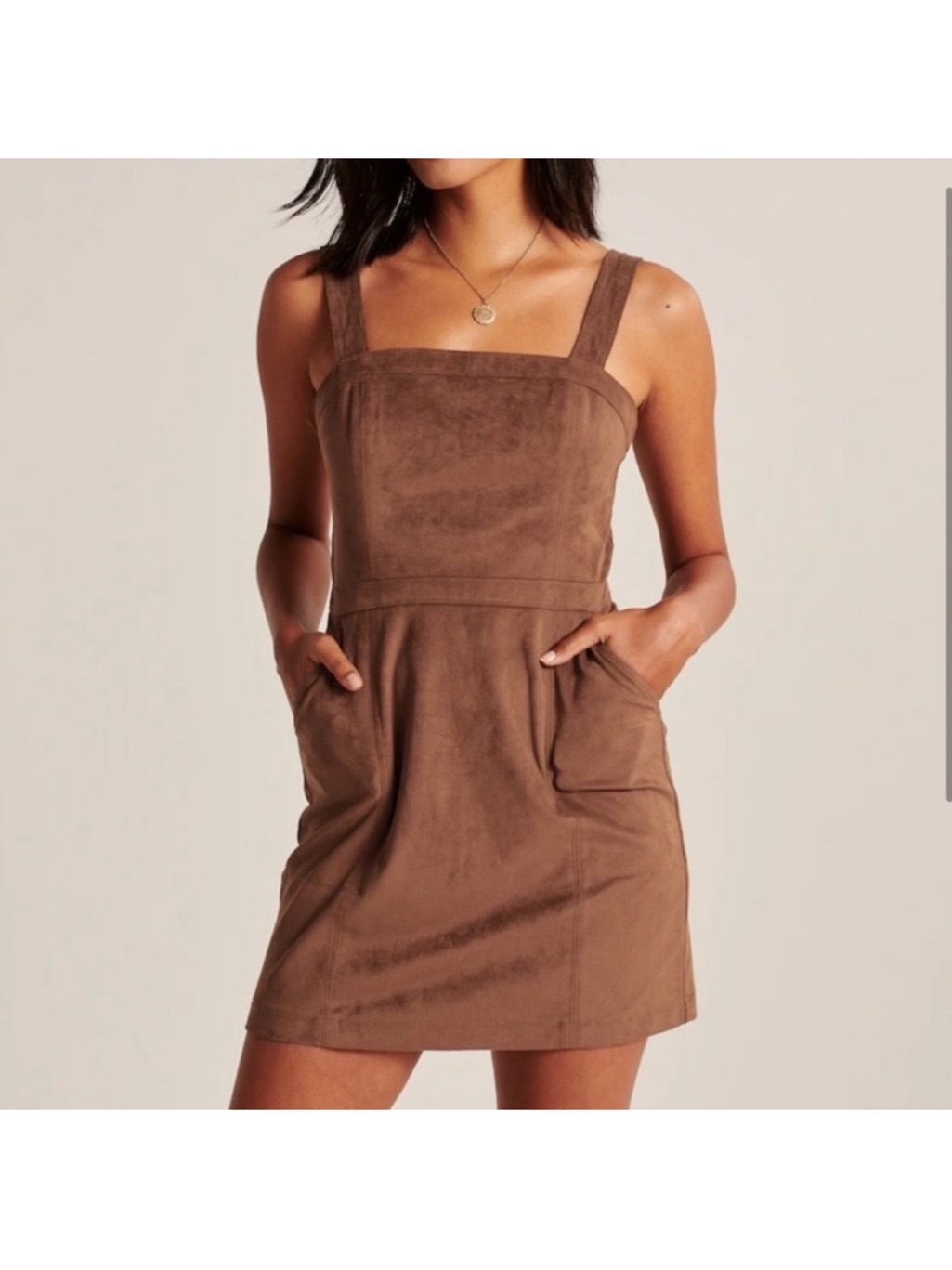 Abercrombie & Fitch Brown Square-Neck Mini Dress